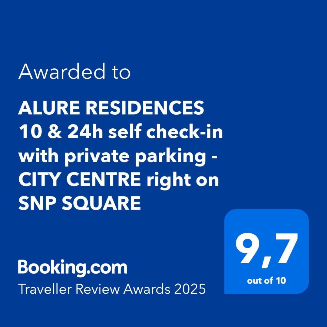 Alure Residences 10 - 24H Self Check-In & Private Parking Next To The Apartment Building Included, City Center Right On Snp Square In A Quiet Passage, New Building, Best Deal In Town Банска-Бистрица Экстерьер фото